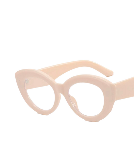 'Campbell' Oval Eyeglasses (Cream)