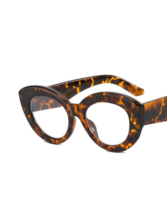 'Campbell' Oval Eyeglasses (Leopard)