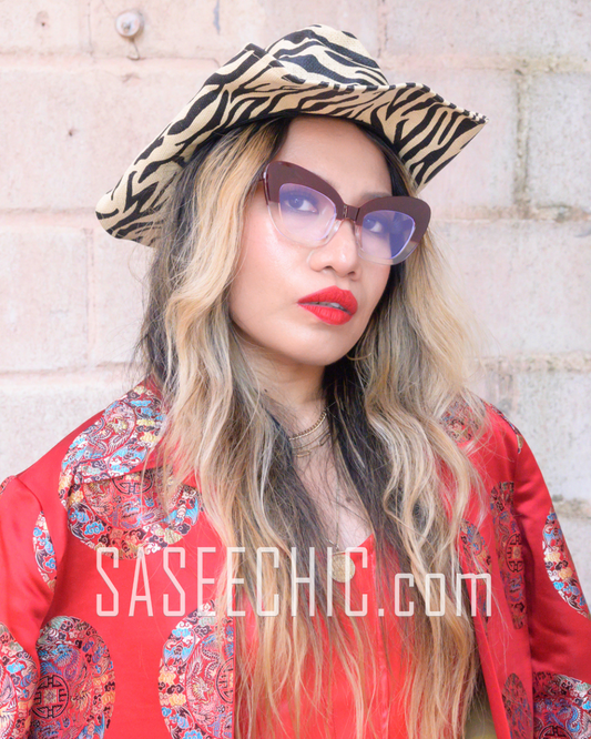 'Hollis' Oval Cat-Eye Glasses (Wine)