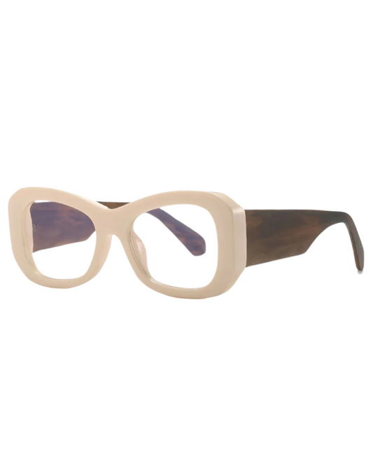 'Quinn' Eyeglasses (Beige/Brown Print)